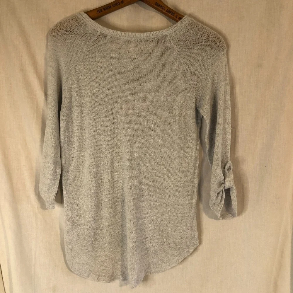 Justice Girls Lightweight Gray ‎ 3/4 sleeve sweater Horse Size 14